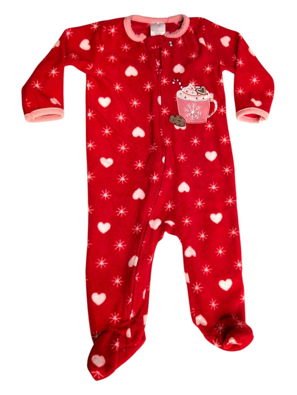 KOALA BABY Red Hot Chocolate Fleece Pajama Sleeper Onesie